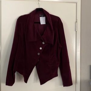 Wine colored corduroy jacket by Lane Bryant
